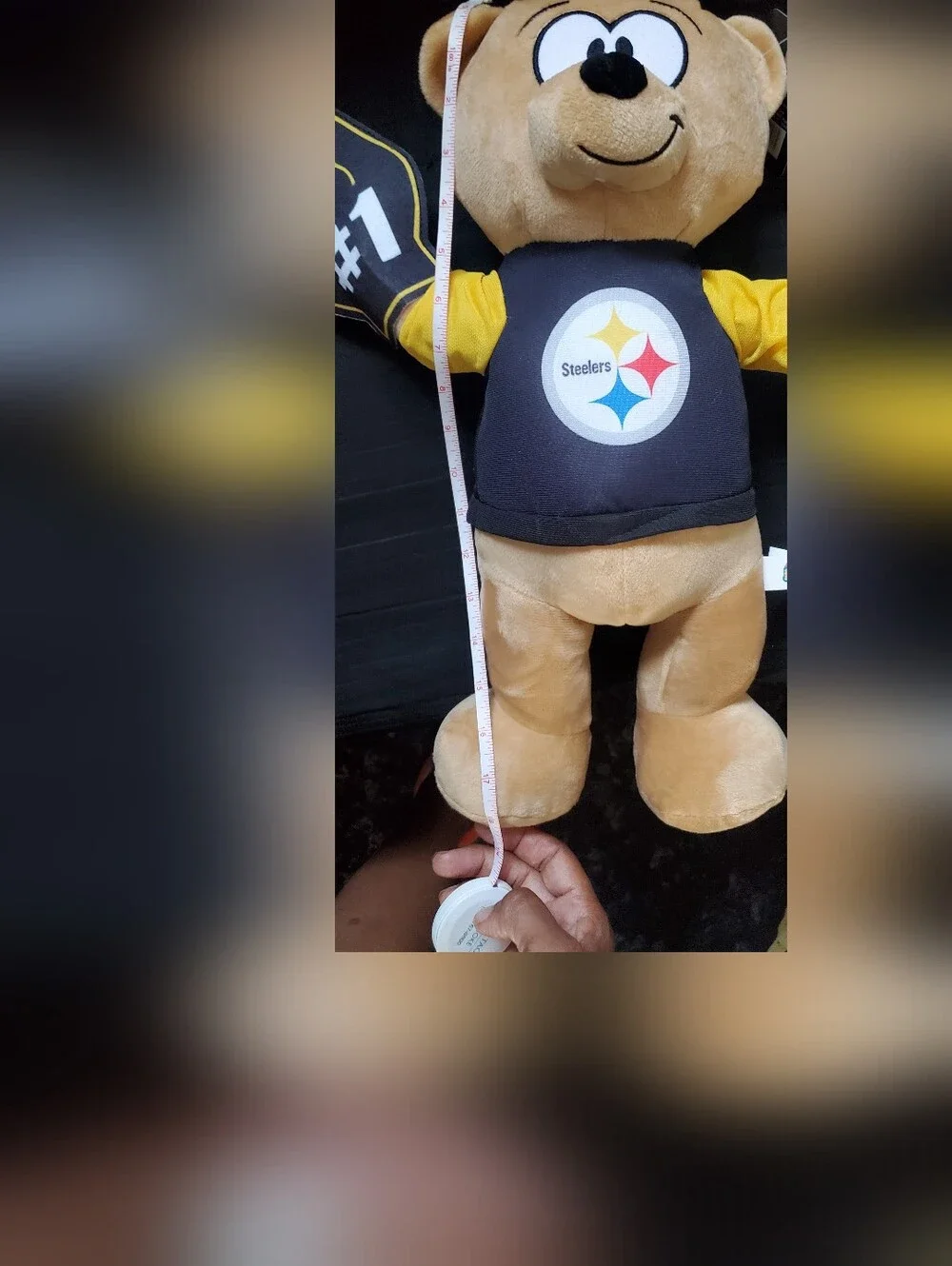Steelers Plush Fan Bear with #1 Foam Finger - Yellow & Black